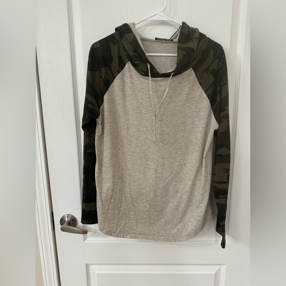 Large Camo Sleeve Hoodie